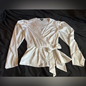 Express Textured White Blouse